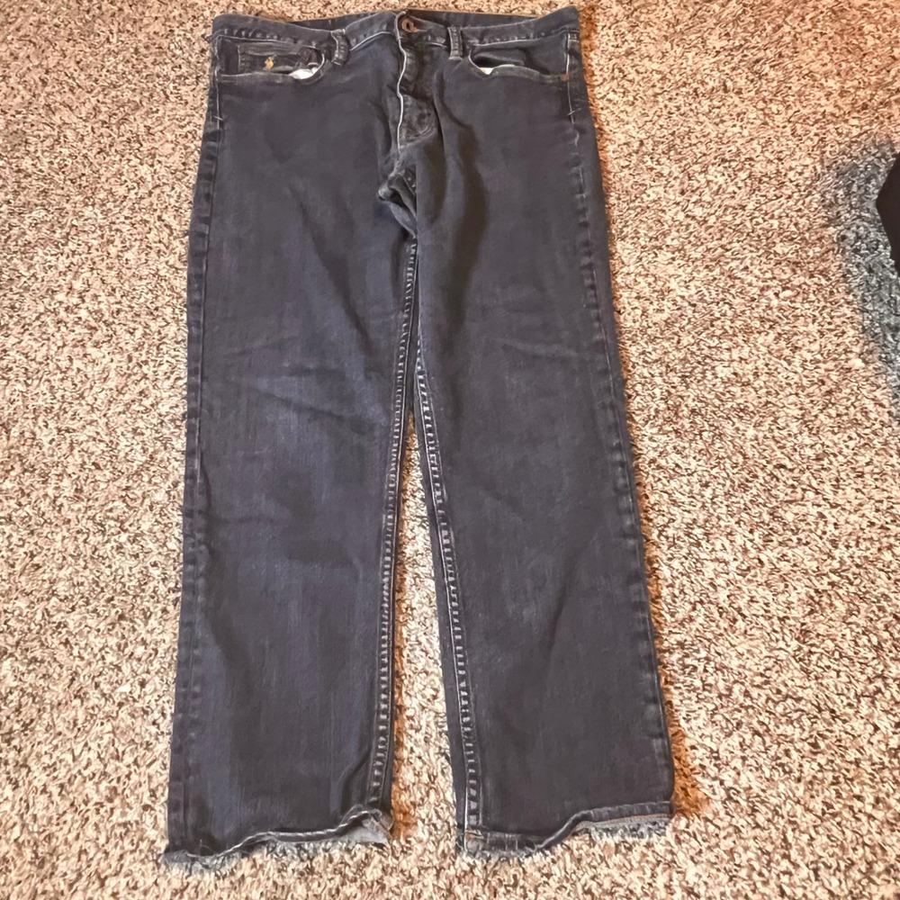 Ralph Lauren Sport Jeans Dark Wash Denim Pony Logo Relaxed Fit Size 12